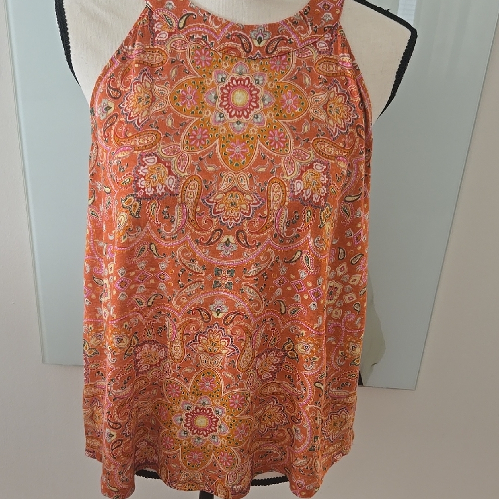 Joie Pink and Orange Sleeveless Tank Top